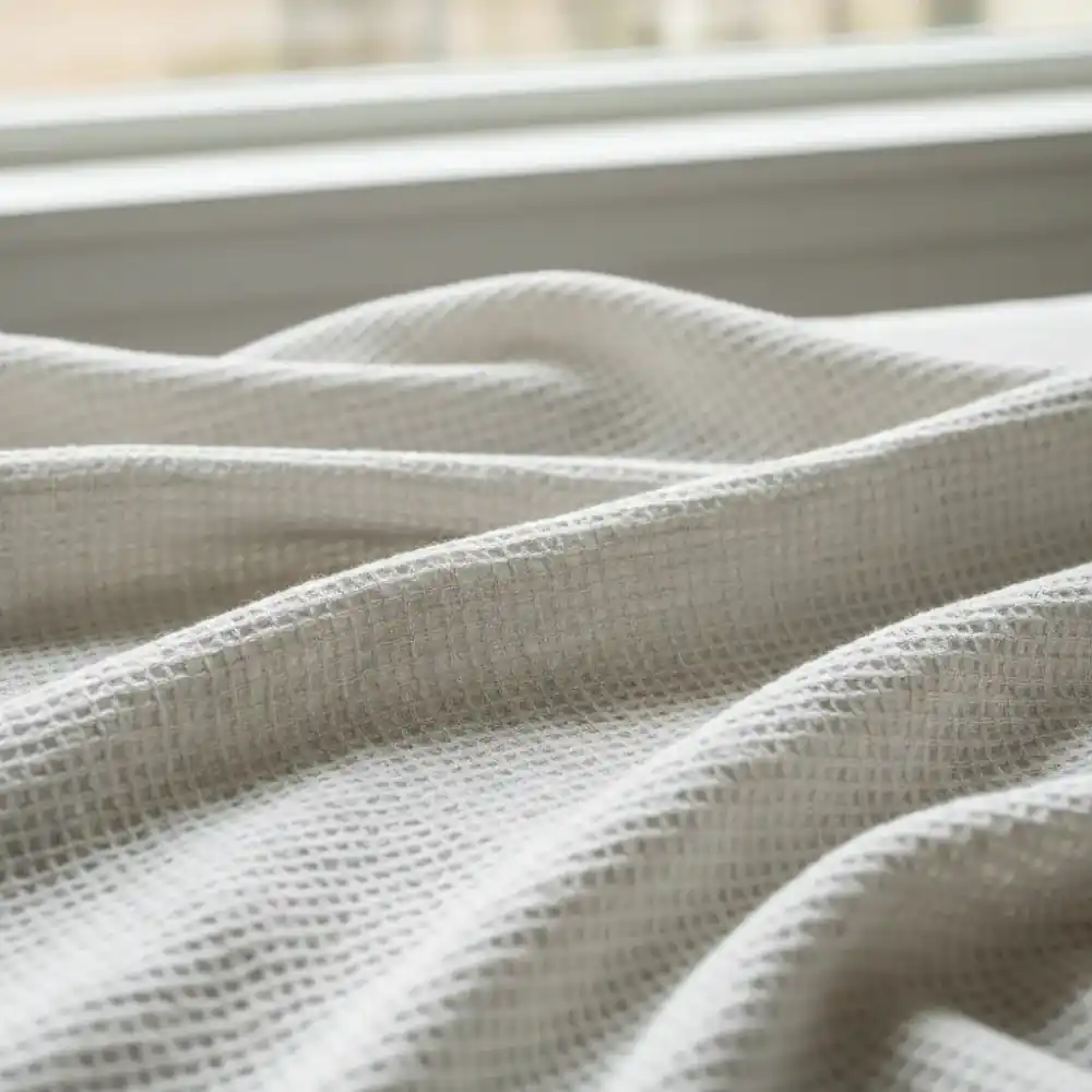 Close up of breathable bed cover fabric