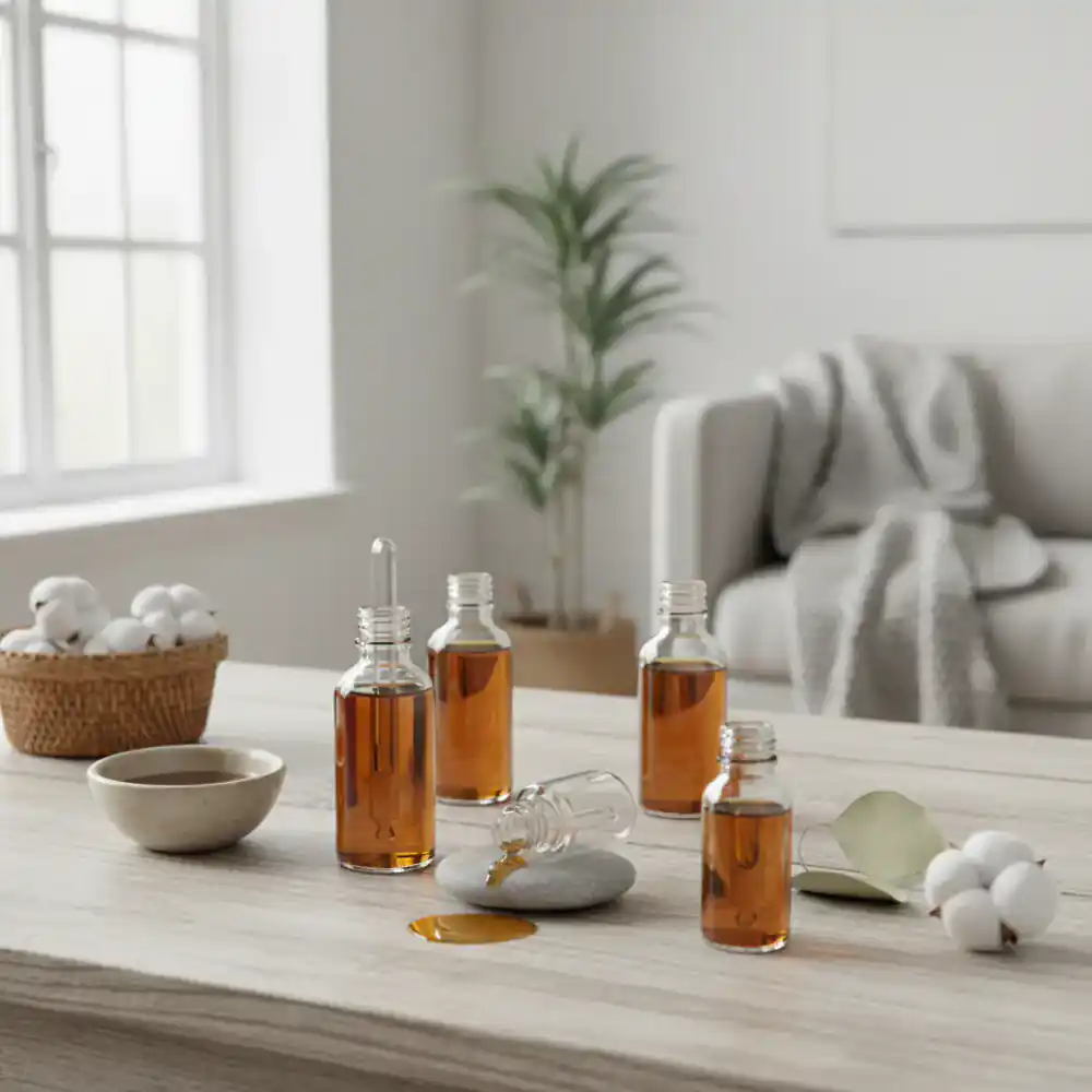 Natural calming drops on a table