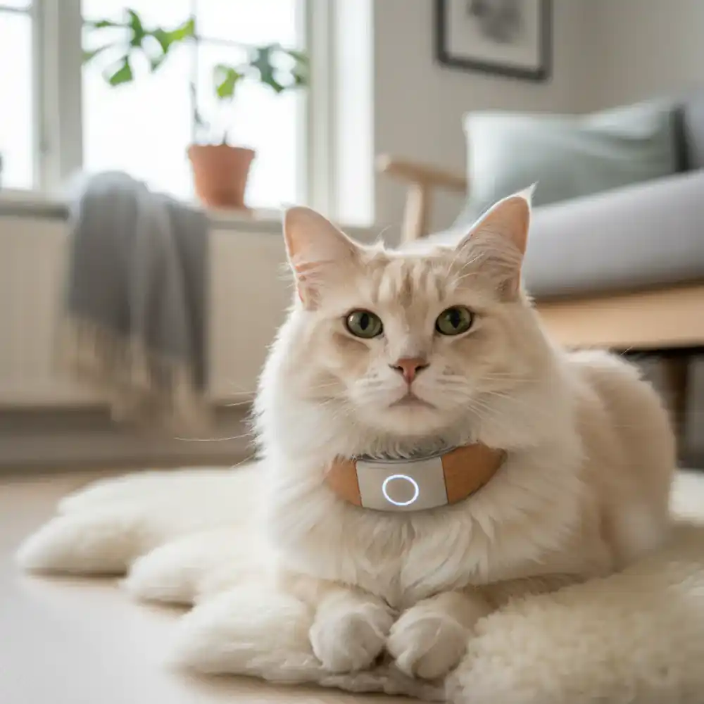 Smart activity collar on a cat